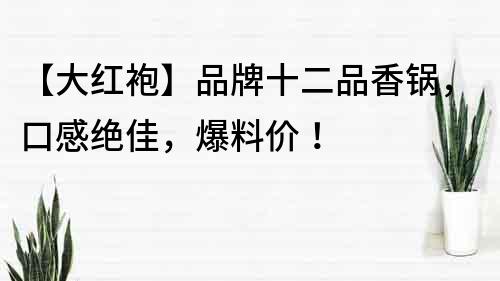【大紅袍】品牌十二品香鍋，口感絕佳，爆料價(jià)！