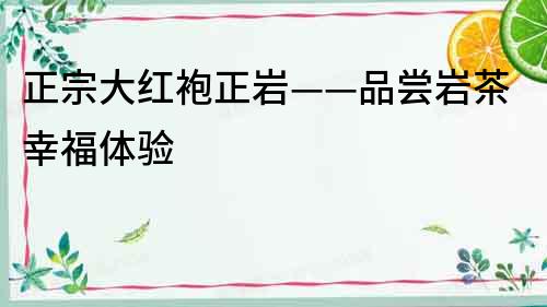 正宗大紅袍正巖——品嘗巖茶幸福體驗