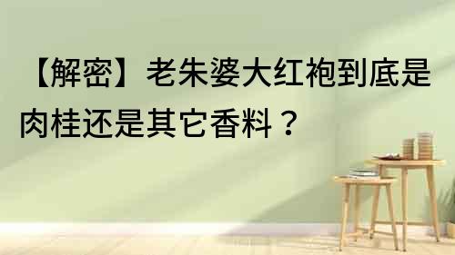 【解密】老朱婆大紅袍到底是肉桂還是其它香料？