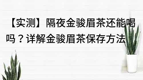 【實測】隔夜金駿眉茶還能喝嗎？詳解金駿眉茶保存方法