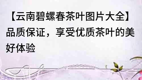 【云南碧螺春茶葉圖片大全】品質保證，享受優質茶葉的美好體驗