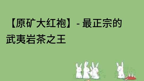 【原礦大紅袍】- 最正宗的武夷巖茶之王