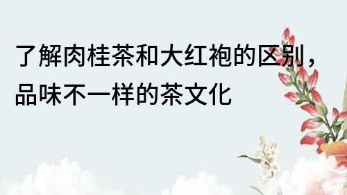 了解肉桂茶和大紅袍的區別，品味不一樣的茶文化