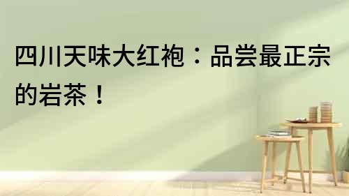 四川天味大紅袍：品嘗最正宗的巖茶！