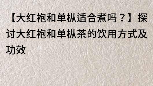 【大紅袍和單樅適合煮嗎？】探討大紅袍和單樅茶的飲用方式及功效