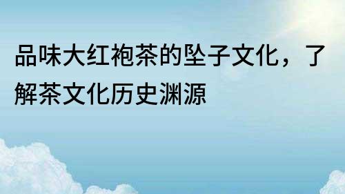 品味大紅袍茶的墜子文化，了解茶文化歷史淵源