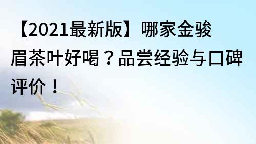 【2021最新版】哪家金駿眉茶葉好喝？品嘗經驗與口碑評價！