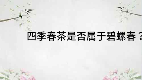四季春茶是否屬于碧螺春？