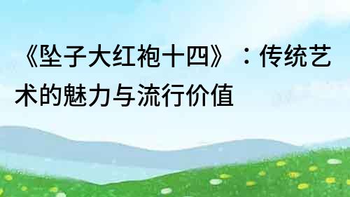 《墜子大紅袍十四》：傳統藝術的魅力與流行價值