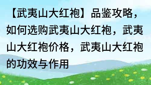 【武夷山大紅袍】品鑒攻略，如何選購(gòu)武夷山大紅袍，武夷山大紅袍價(jià)格，武夷山大紅袍的功效與作用