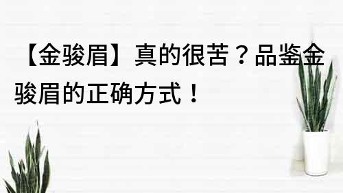 【金駿眉】真的很苦？品鑒金駿眉的正確方式！