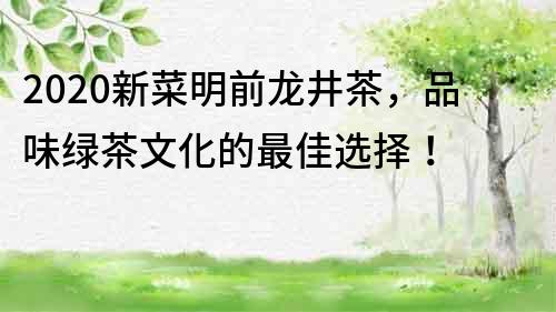 2020新菜明前龍井茶，品味綠茶文化的最佳選擇！