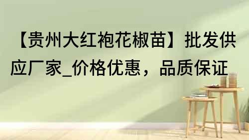 【貴州大紅袍花椒苗】批發供應廠家_價格優惠，品質保證