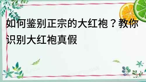 如何鑒別正宗的大紅袍？教你識別大紅袍真假