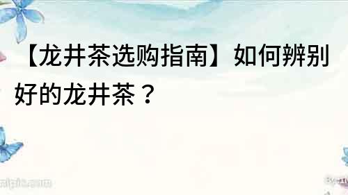 【龍井茶選購指南】如何辨別好的龍井茶？