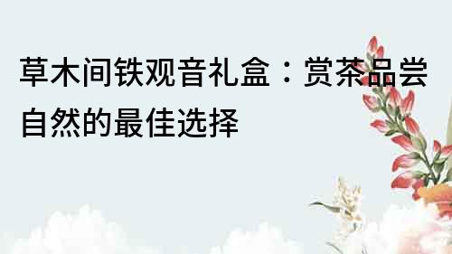 草木間鐵觀音禮盒：賞茶品嘗自然的最佳選擇
