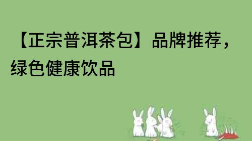 【正宗普洱茶包】品牌推薦，綠色健康飲品
