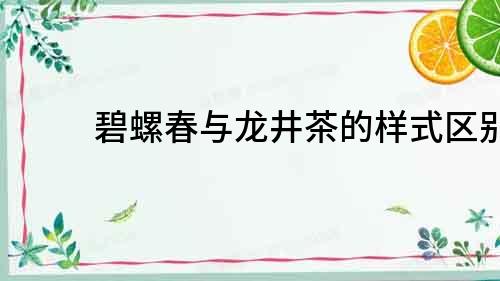 碧螺春與龍井茶的樣式區(qū)別