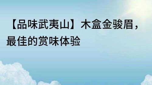 【品味武夷山】木盒金駿眉，最佳的賞味體驗