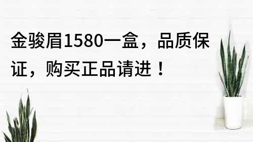 金駿眉1580一盒,品質保證,購買正品請進!