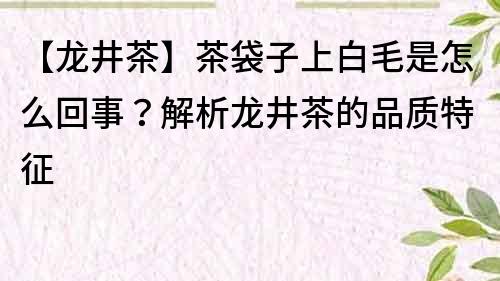 【龍井茶】茶袋子上白毛是怎么回事？解析龍井茶的品質特征