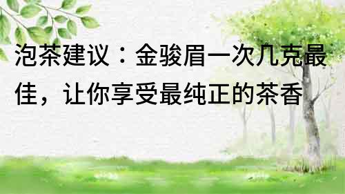 泡茶建議：金駿眉一次幾克最佳，讓你享受最純正的茶香