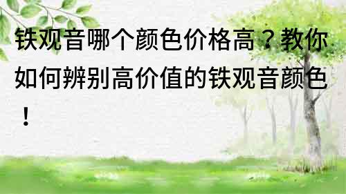鐵觀音哪個顏色價格高？教你如何辨別高價值的鐵觀音顏色！
