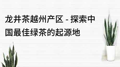 龍井茶越州產(chǎn)區(qū) - 探索中國(guó)最佳綠茶的起源地
