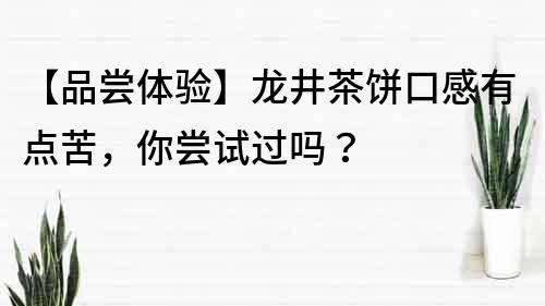 【品嘗體驗】龍井茶餅口感有點苦，你嘗試過嗎？
