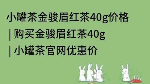 小罐茶金駿眉紅茶40g價格 | 購買金駿眉紅茶40g | 小罐茶官網優惠價