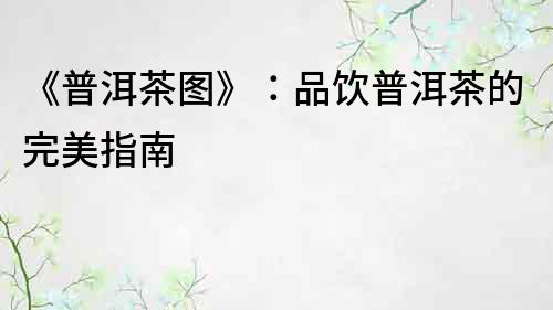 《普洱茶圖》：品飲普洱茶的完美指南