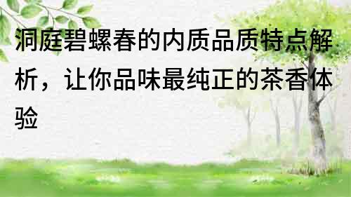 洞庭碧螺春的內(nèi)質(zhì)品質(zhì)特點(diǎn)解析，讓你品味最純正的茶香體驗(yàn)