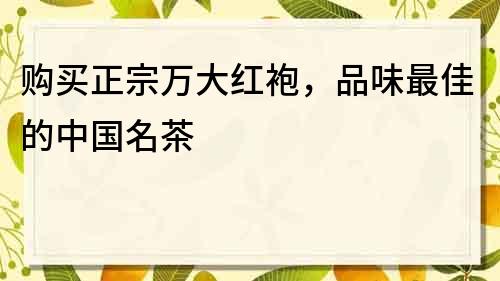 購買正宗萬大紅袍，品味最佳的中國名茶