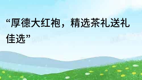“厚德大紅袍，精選茶禮送禮佳選”