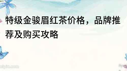 特級金駿眉紅茶價格，品牌推薦及購買攻略