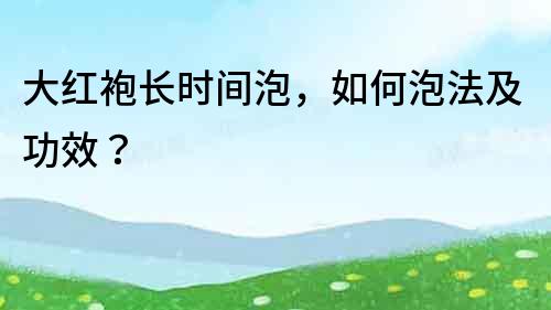大紅袍長時間泡，如何泡法及功效？
