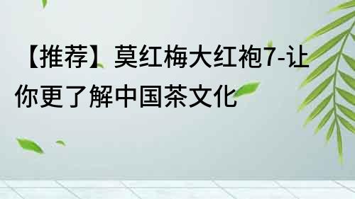 【推薦】莫紅梅大紅袍7-讓你更了解中國茶文化