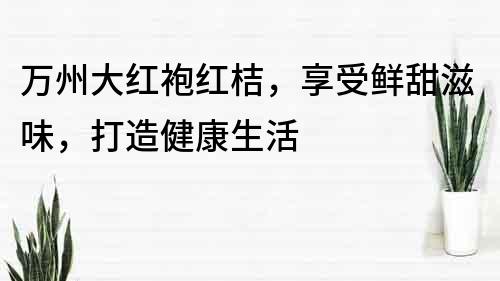 萬州大紅袍紅桔，享受鮮甜滋味，打造健康生活