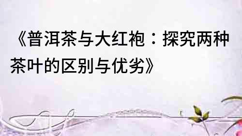 《普洱茶與大紅袍：探究兩種茶葉的區(qū)別與優(yōu)劣》