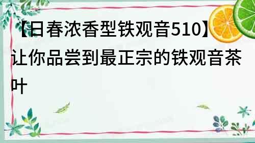 【日春濃香型鐵觀音510】讓你品嘗到最正宗的鐵觀音茶葉