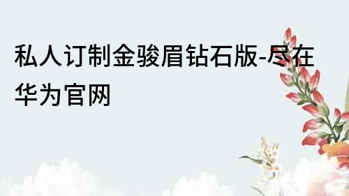 私人訂制金駿眉鉆石版-盡在華為官網(wǎng)