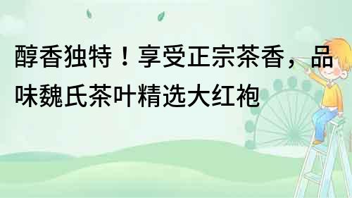 醇香獨特！享受正宗茶香，品味魏氏茶葉精選大紅袍