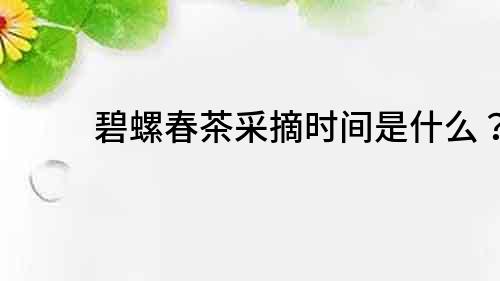 碧螺春茶采摘時(shí)間是什么？