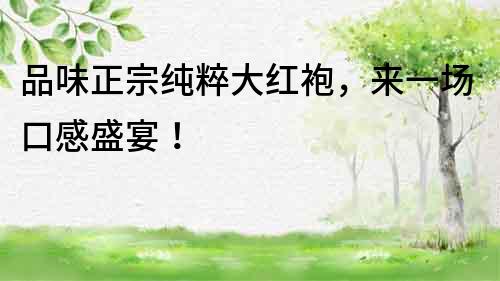 品味正宗純粹大紅袍，來一場口感盛宴！