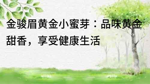 金駿眉黃金小蜜芽：品味黃金甜香，享受健康生活