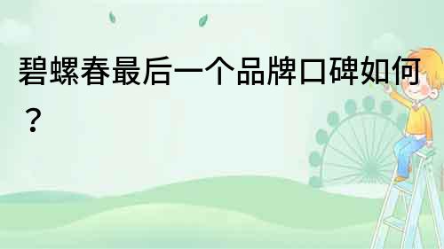 碧螺春最后一個(gè)品牌口碑如何？