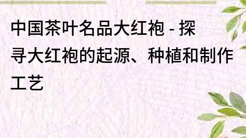 中國茶葉名品大紅袍 - 探尋大紅袍的起源、種植和制作工藝