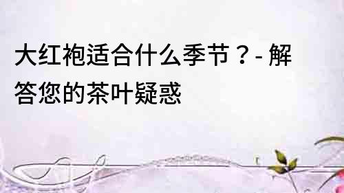 大紅袍適合什么季節？- 解答您的茶葉疑惑
