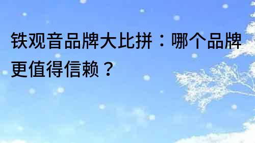 鐵觀音品牌大比拼：哪個品牌更值得信賴？