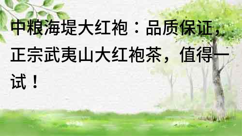 中糧海堤大紅袍：品質保證，正宗武夷山大紅袍茶，值得一試！